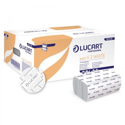 Lucart Easy V2, Z hajtogatott kéztörlő, 2 rétegű, fehér, 20x190lap