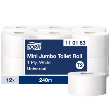 Tork Advanced mini jumbo toalettpapír T2 1 r, fehér, 12x240m SCA110163