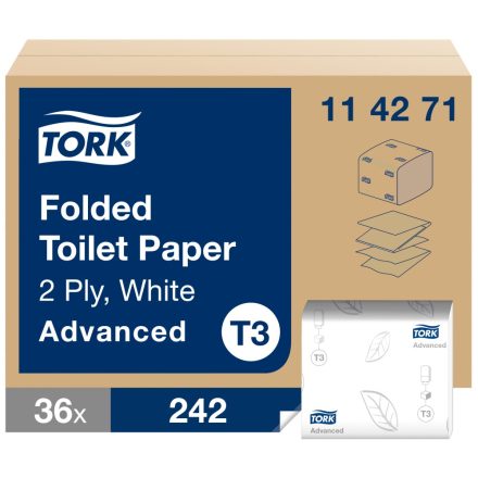 Tork Advanced Folded hajtogatott toalettpapír T3 2r, fehér, 35x242lap SCA114271