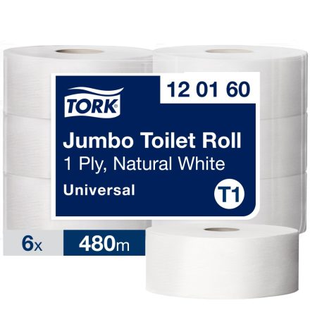 Tork Universal jumbo toalettpapír T1 1 r, törtfehér, 6x480m SCA120160