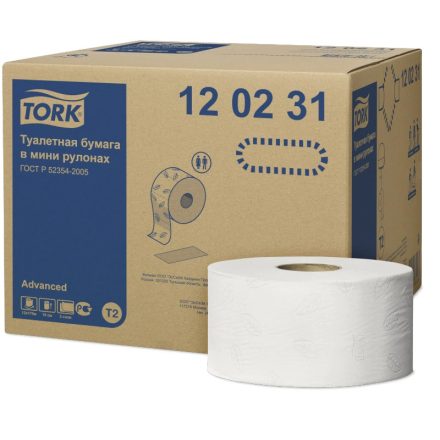 Tork Advanced mini jumbo toalettpapír, soft T2 2 r, fehér, 12x170 m SCA120231