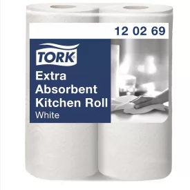   Tork háztartási papírtörlő Premium, fehér, 2 rétegű 23x24 cm, 15,4 m/64 2 tekercs/csomag SCA120269