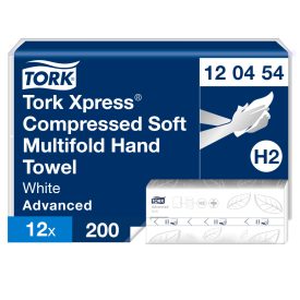   Tork Xpress Soft Multifold tömörített hajtogatott kéztörlő H2 Advanced fehér, 2 rétegű, 21,2x32 cm SCA120454