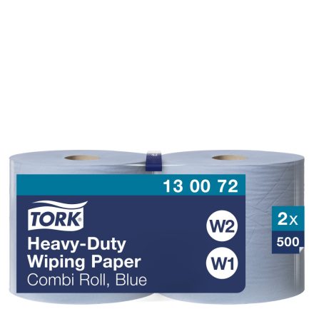 Tork ipari papírtörlő, kombi tekercses W1/W2 2 rétegű, kék, 2x170m SCA130072