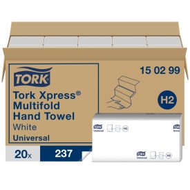   Tork Universal Interfolded hajtogatott kéztörlő H2 2 rétegű, fehér, 20x237lap SCA150299