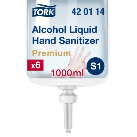 Tork Premium alkoholos folyékony kézfertőtlenítő, biocid, S1 színtelen, 1 liter SCA420114