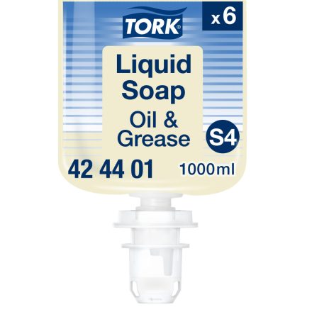Tork olaj- és zsíroldó folyékony szappan, S4 átlátszó, 1 liter SCA424401