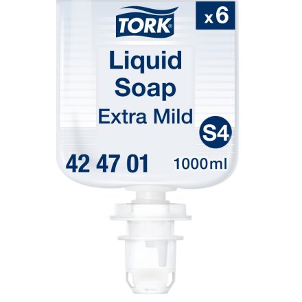 Tork extra kézkímélő folyékony szappan, S4 fehér, 1 liter SCA424701