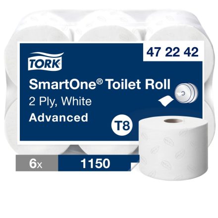Tork Advanced SmartOne toalettpapír T8 2 r, fehér, 6x1150 lap SCA472242