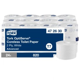   Tork Optiserve belsőmag nélküli WC papír, Advanced T7 2 rétegű, fehér 9,3cmx94,3m SCA472630