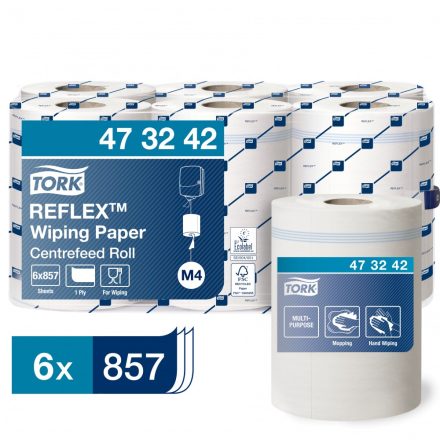 Tork Reflex törlőpapír, belsőmagos M4 1r, fehér, 6x300m SCA473242