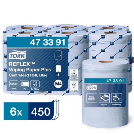 Tork Reflex törlőpapír, belsőmagos M4 2r, kék, 6x150m SCA473391