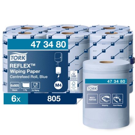 Tork Reflex törlőpapír, belsőmagos M4 1r, kék, 6x270m SCA473480