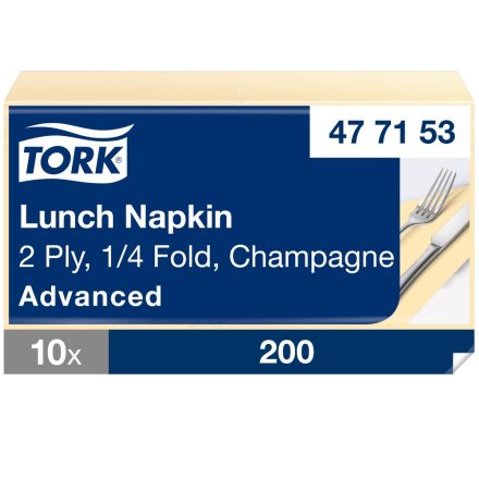 Tork Advanced Lunch szalvéta, 2 r, pezsgő, 33x33 SCA477153