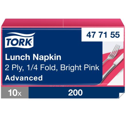 Tork Advanced Lunch szalvéta, 2 r, fukszia, 33x33 SCA477155