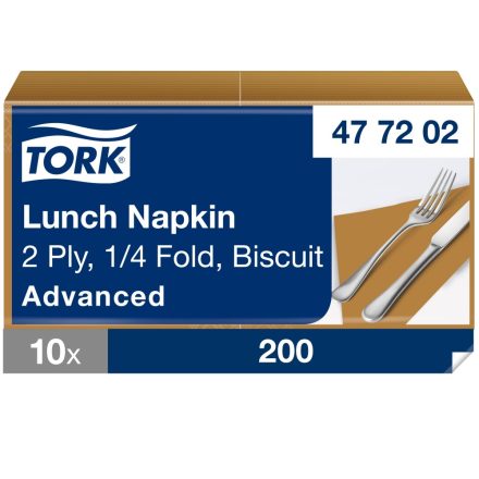 Tork Lunch szalvéta Advanced keksz 2 rétegű, 33x33 SCA477202