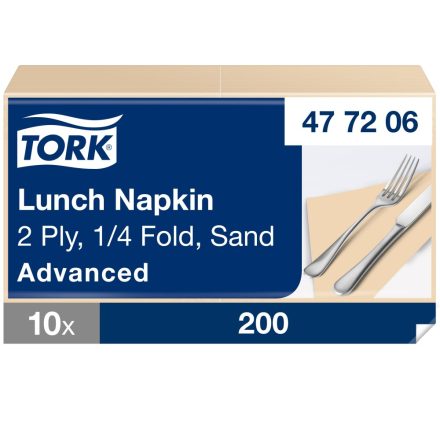 Tork Advanced Lunch éttermi szalvéta, 2 rétegű, krém, 33x33 SCA477206