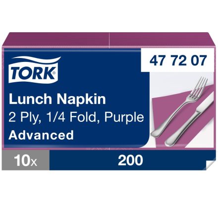 Tork Lunch szalvéta Advanced bíbor 2 rétegű, 33x33 SCA477207