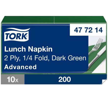 Tork Advanced Lunch szalvéta, 2 r, zöld, 33x33 SCA477214