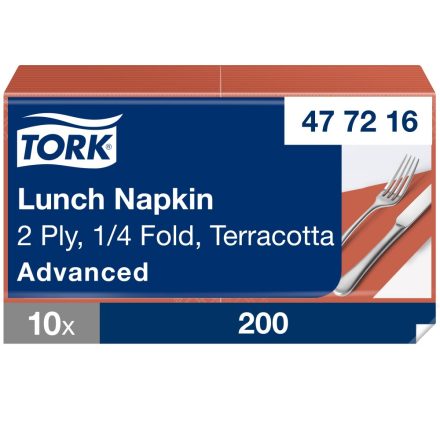 Tork Lunch éttermi szalvéta Advanced terrakotta 2 rétegű, 33x33 SCA477216