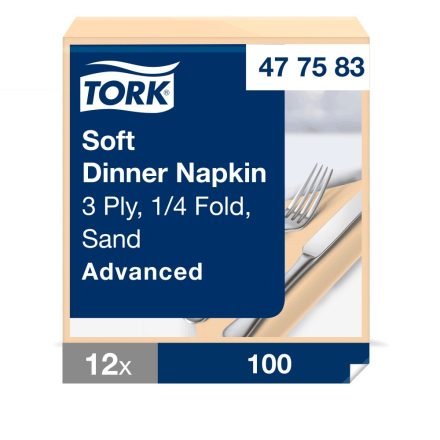 Tork Soft Dinner szalvéta Advanced csontszín 3 rétegű, 39 x 39 SCA477583
