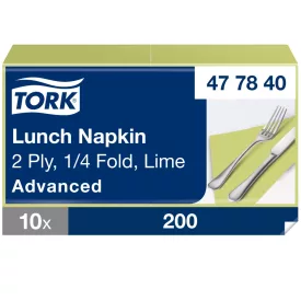   Tork Lunch éttermi szalvéta Advanced lime 2 rétegű, 33x33 SCA477840