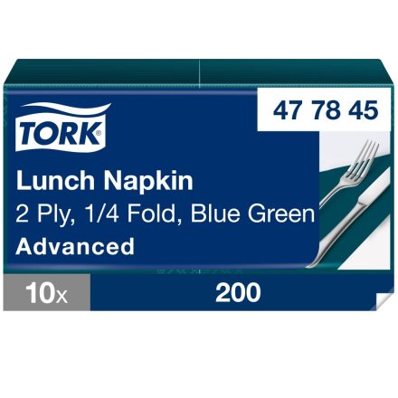 Tork Lunch szalvéta Advanced kékeszöld 2 rétegű, 33x33 SCA477845