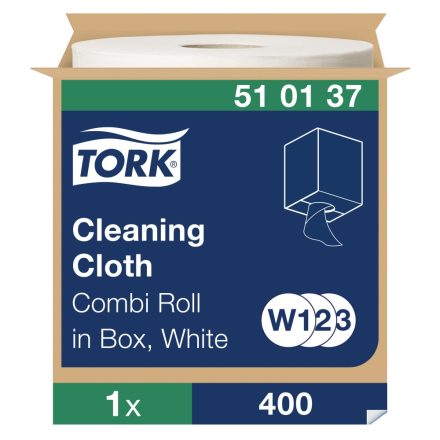 Tork tisztítókendő, dobozos kombi tekercses W1/W2/W3 1r, fehér, 1x152 m SCA510137