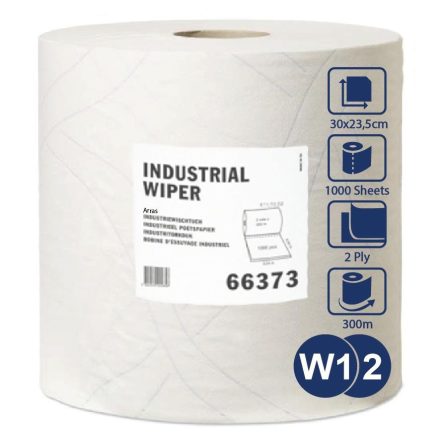 Tork ipari tekercses törlőpapír W1/W2 neutrális 2 r, 76 % fehér, 23,5 cm x 300 m, SCA66373