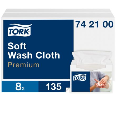 Tork Premium mosdatókendő, soft, 1r, fehér, 30x19 cm, 8x135lap SCA742100